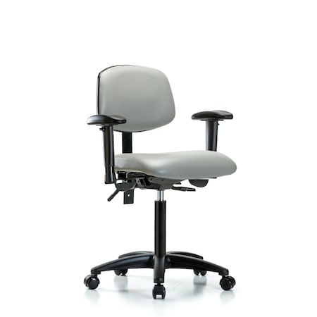 Chair, Vinyl, Med Bench, AA Casters, Dov, 6-Way Adjustable, 22