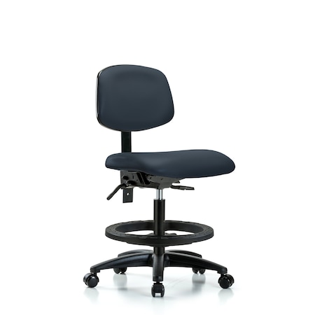 Chair, Vin, Med Bench, Tilt BF Casters, Nav, No Arms, 22