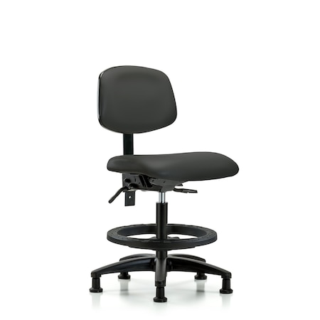 Chair, Vinyl, Med Bench, Tilt BF Glides, Gry, No Arms, 22