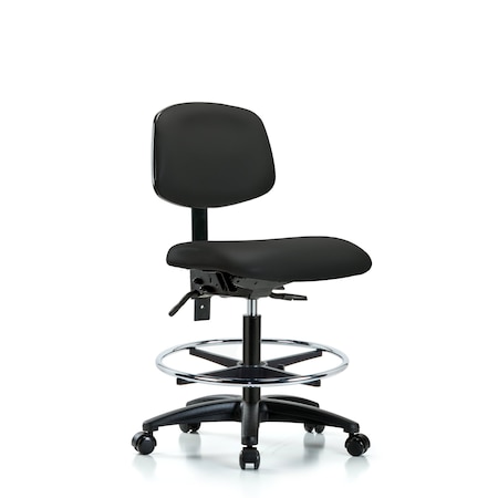 Chair, Vin, Med Bench, Tilt CF Casters, Blk, No Arms, 22