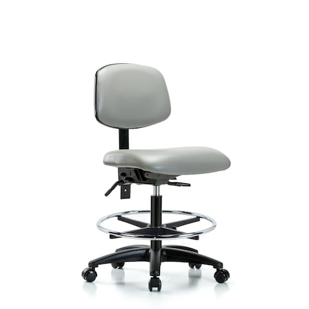 Chair, Vin, Med Bench, Tilt CF Casters, Dov, No Arms, 22