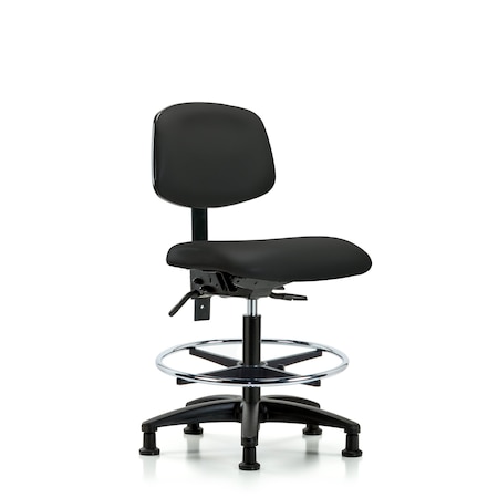 Chair, Vinyl, Med Bench, Tilt CF Glides, Blk, No Arms, 22