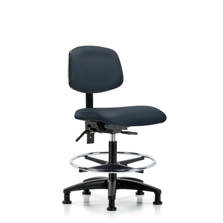 Chair, Vinyl, Med Bench, Tilt CF Glides, Nav, No Arms, 22
