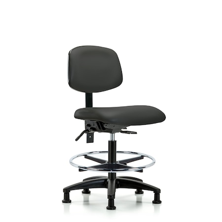 Chair, Vinyl, Med Bench, Tilt CF Glides, Gry, No Arms, 22