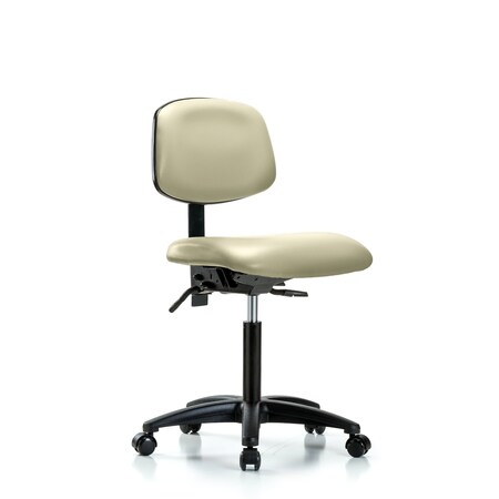 Chair, Vinyl, Med Bench, Tilt Casters, Wht, No Arms, 22