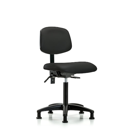Chair, Vinyl, Med Bench, Tilt Glides, Blk, No Arms, 22