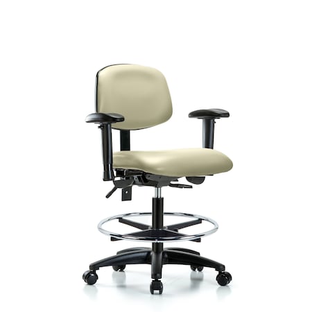 Chair, Vin, Med Bench, Tilt AA CF Cast, Wht, 6-Way Adjustable, 22
