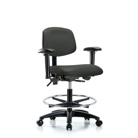 Chair, Vin, Med Bench, Tilt AA CF Cast, Gry, 6-Way Adjustable, 22