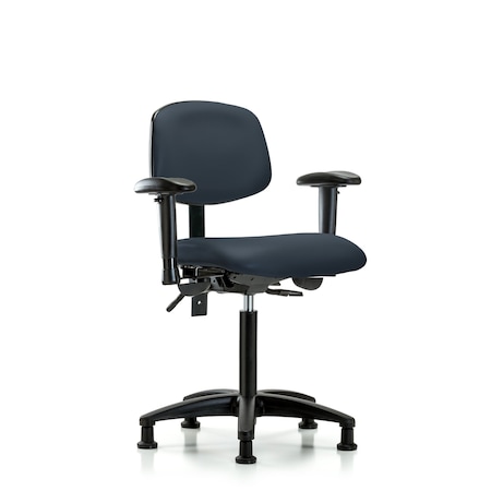 Chair, Vinyl, Med Bench, Tilt AA Glides, Nav, 6-Way Adjustable, 22
