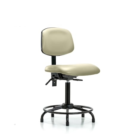 Bench Chair, Vinyl, RT Glides, Wht, No Arms, 22