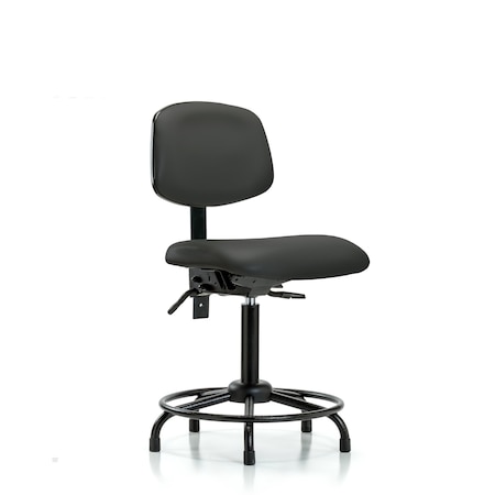 Bench Chair, Vinyl, RT Glides, Gry, No Arms, 22