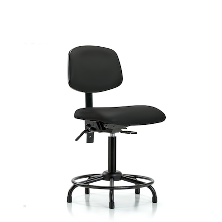 Bench Chair, Vinyl, RT Tilt, Gld, BLK, No Arms, 22
