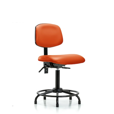 Bench Chair, Vinyl, RT Tilt, Gld, Orange, No Arms, 22