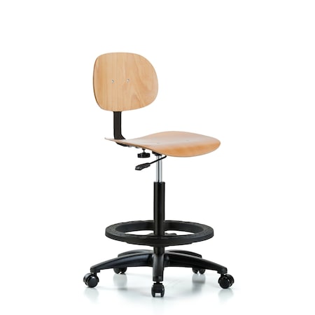 Chair, Wood, Hi Bench, BF Casters, Wood, 21-1/2