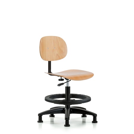 Chair, Wood, Med Bench, BF Glides, Wood, 17-1/2