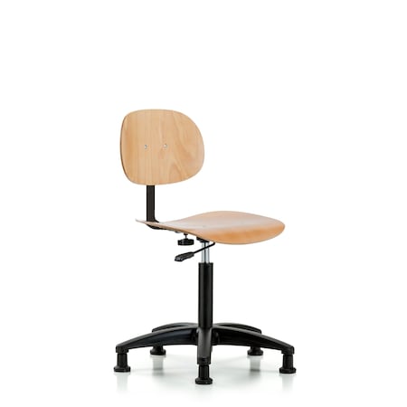 Chair, Wood, Med Bench, Glides, Wood, 17-1/2