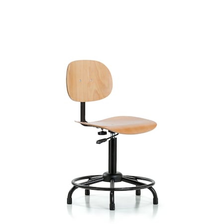 Chair, Wood, Med Bench, RT Glides, Wood, 17-1/2
