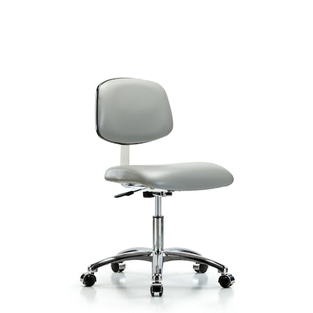 Clean Room Chair Desk Chair, Vinyl, Chrm, Casters, Dov, CL10, 18