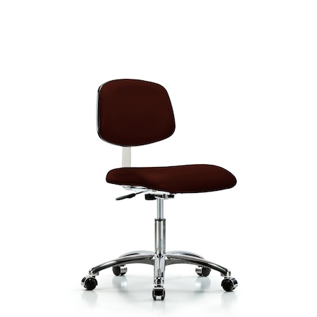 Clean Room Chair Desk Chair, Vinyl, Chrm, Casters, Burg, CL10, 18