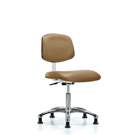 Clean Room Chair Desk Chair, Vinyl, Chrm, Glides, Taupe, CL10, 18