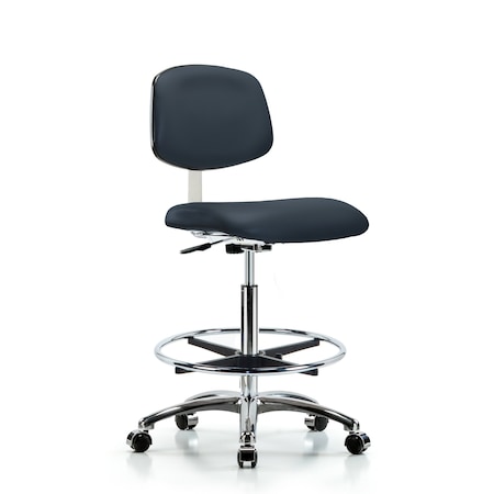 Clean Room Chair Hi Ben Chair, Vin, Chrm, CF, Cast, Navy, CL10, 26