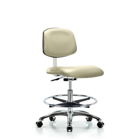 Clean Room Chair Med Ben Chair, Vin, Chrm, CF, Cast, Wht, CL10, 22