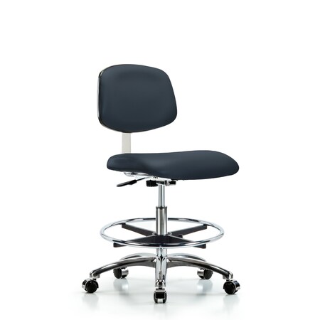 Clean Room Chair Med Ben Chair, Vin, Chrm, CF, Cast, Nvy, CL10, 22