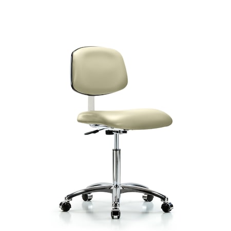 Clean Room Chair Med Ben Chair, Vin, Chrm, Casters, Wht, CL10, 22