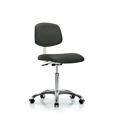 Clean Room Chair Med Ben Chair, Vin, Chrm, Casters, Gry, CL10, 22
