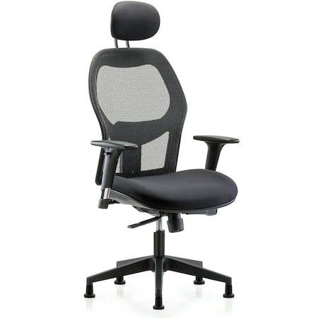 Executive Mesh Chair, Headrest, AA, Glides MPN:BR-EXE-MDHCH-RG-H1-A1-RG