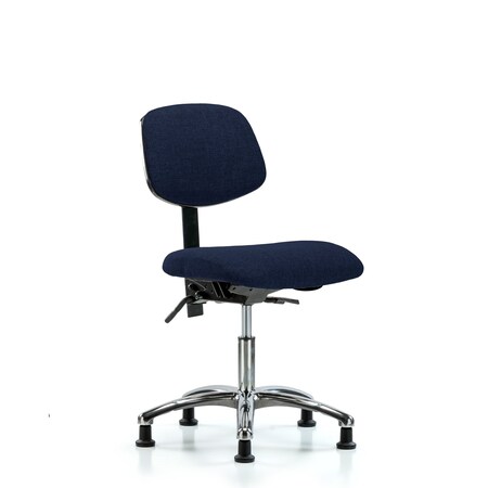 Desk Chair Desk Chair, Fabric, Chrome Glides, Nav, No Arms, 19