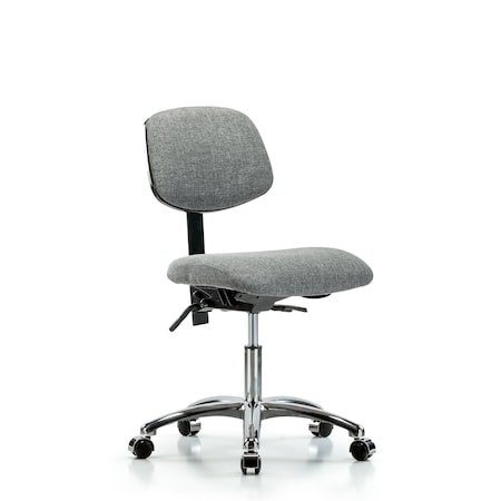 Desk Chair Desk Chair, Fabric, Chr Tilt Casters, Gry, No Arms, 19