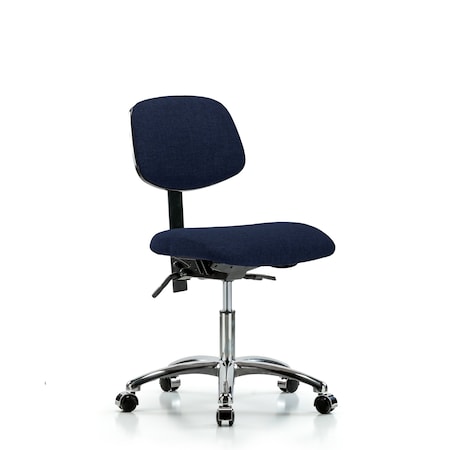 Desk Chair Desk Chair, Fabric, Chr Tilt Casters, Nav, No Arms, 19