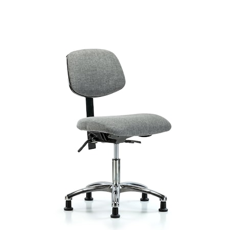 Desk Chair Desk Chair, Fabric, Chrome Tilt Glides, Gry, No Arms, 19