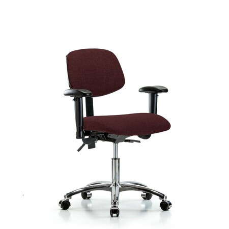 Desk Chair Desk Chair, Fab, Chr Tilt AA Casters, Bur, Adjustable Arms, 19