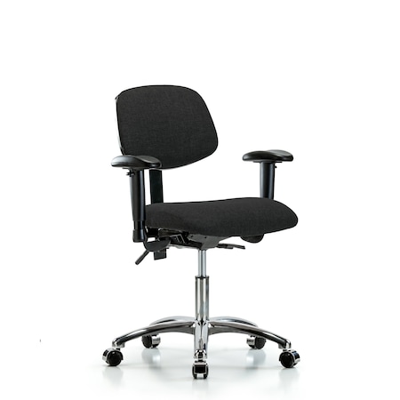Desk Chair Desk Chair, Fab, Chr Tilt AA Casters, Blk, Adjustable Arms, 19