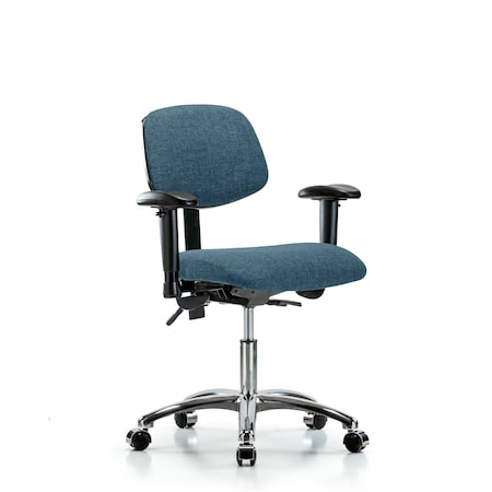 Desk Chair Desk Chair, Fab, Chr Tilt AA Casters, Blu, Adjustable Arms, 19