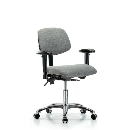 Desk Chair Desk Chair, Fab, Chr Tilt AA Casters, Gry, Adjustable Arms, 19
