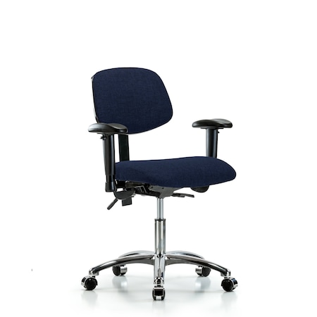 Desk Chair Desk Chair, Fab, Chr Tilt AA Casters, Nav, Adjustable Arms, 19