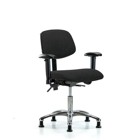 Desk Chair Desk Chair, Fabric, Chr Tilt AA Glides, Blk, Adjustable Arms, 19