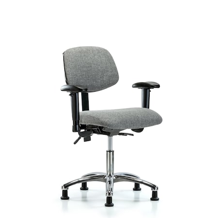 Desk Chair Desk Chair, Fabric, Chr Tilt AA Glides, Gry, Adjustable Arms, 19