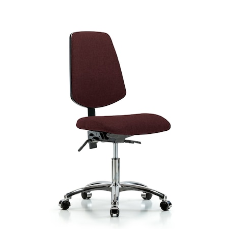 Desk Chair Fab Desk Chair, Med, Bk, Chrm, Casters, Bur, No Arms, 19