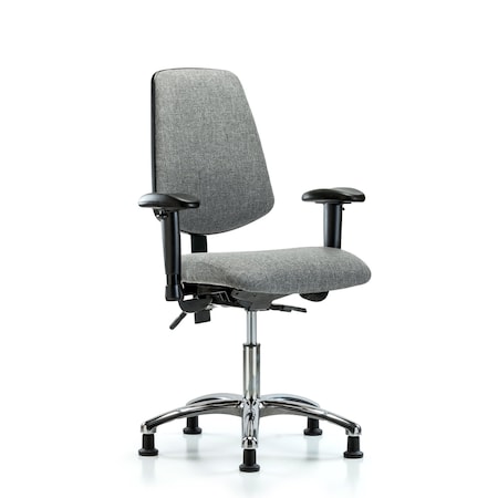 Desk Chair Fab Desk Chair, Med, Bk, Chrm, AA, Glds, Gry, Adjustable Arms, 19