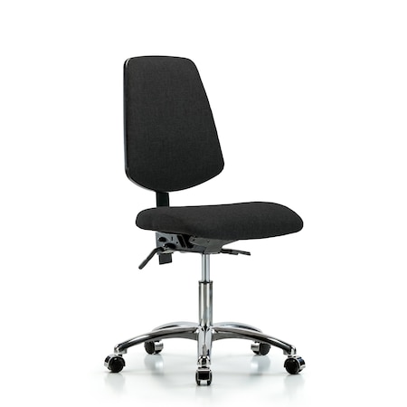 Desk Chair Fab Desk Chair, Med, Bk, Cast Blk, No Arms, 19