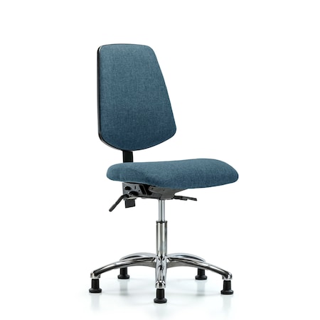 Desk Chair Fab Desk Chair, Med, Bk, Glds, Blu, No Arms, 19