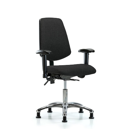 Desk Chair Fab Desk Chair, Med, Bk, Glds, Blk, Adjustable Arms, 19