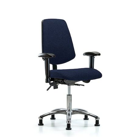 Desk Chair Fab Desk Chair, Med, Bk, Glds, Navy, Adjustable Arms, 19