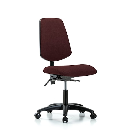 Desk Chair Fabric Desk Chair, Med, Bk, Casters, Bur, No Arms, 19