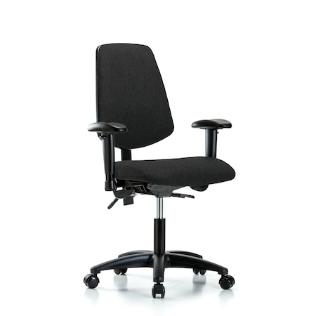 Desk Chair Fab Desk Chair, Med, Bk, AA, Casters, Blk, Adjustable Arms, 19