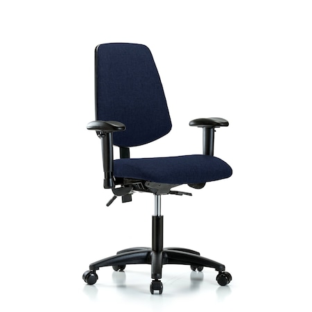 Desk Chair Fab Desk Chair, Med, Bk, AA, Casters, Navy, Adjustable Arms, 19